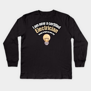 Electrician Apprenticeship Graduation Gift Idea Kids Long Sleeve T-Shirt